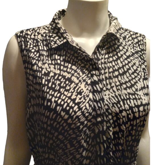 MOSSIMO Geometric Animal Print Dress Sz Large Collared Sleeveless Indie Festival - Picture 3 of 11